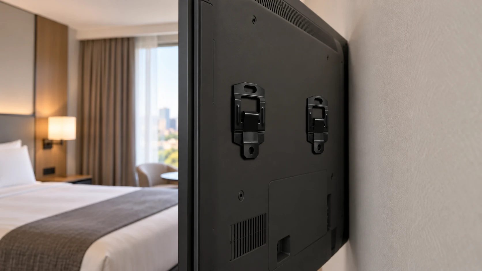 Suporte para TV C-052 Fixo Universal de 10" a 70" — Instalação em hotel