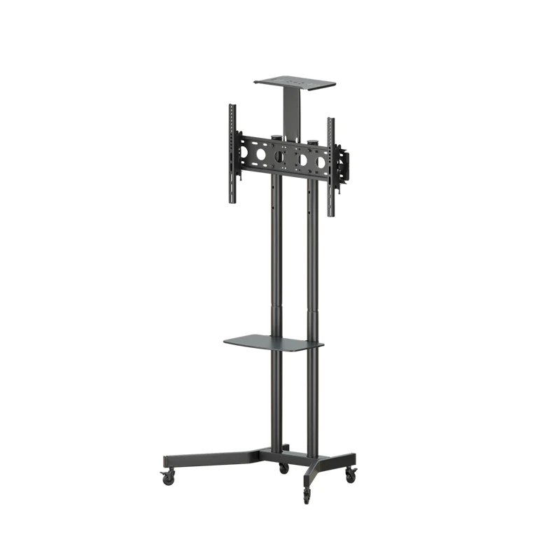 Suporte Pedestal com Rodas e 3 Níveis de Regulagem de Altura para TVs a partir de 32"
