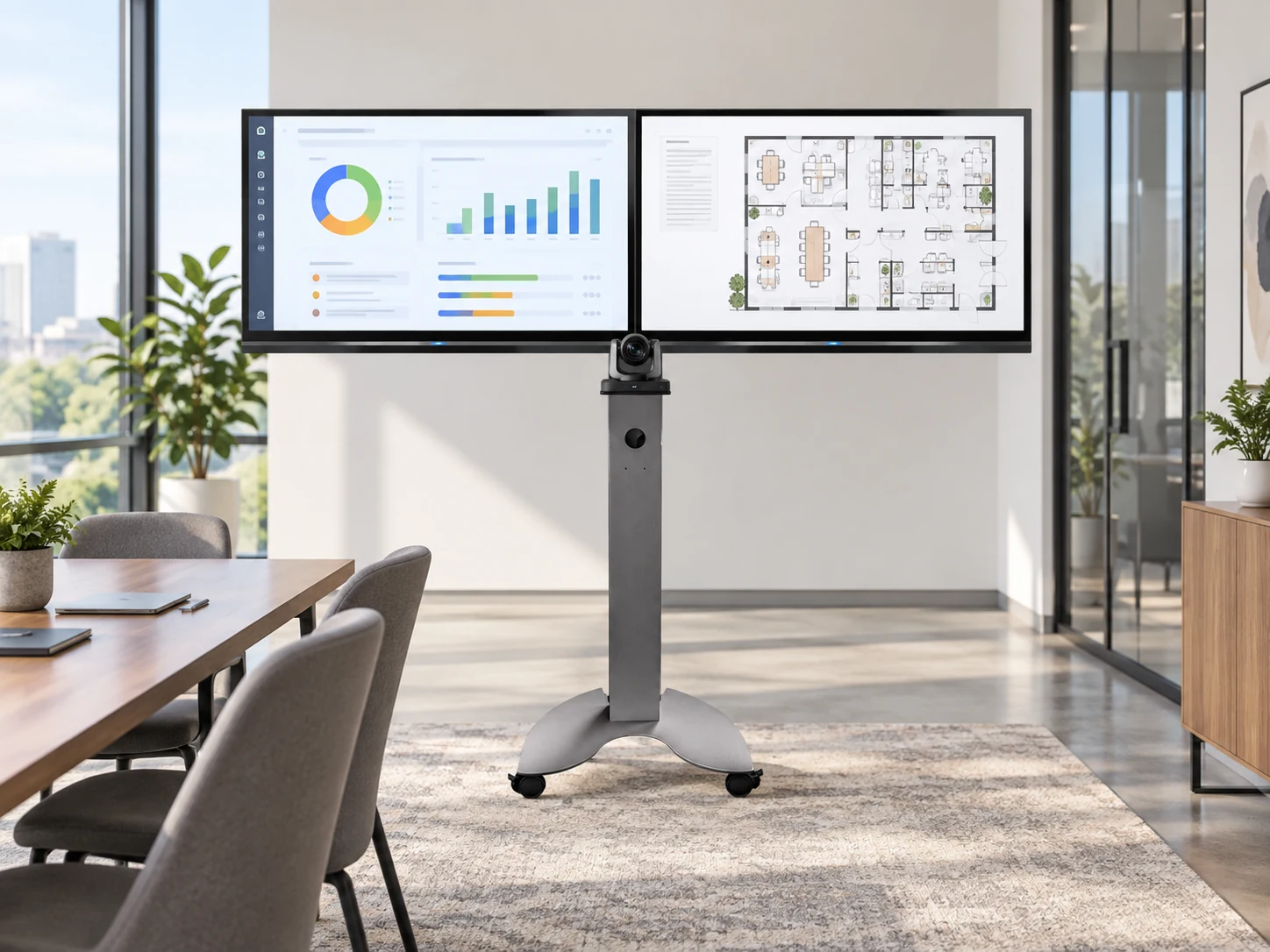 Suporte Solo para 02 TVs EX 4055 — Sala de projetos