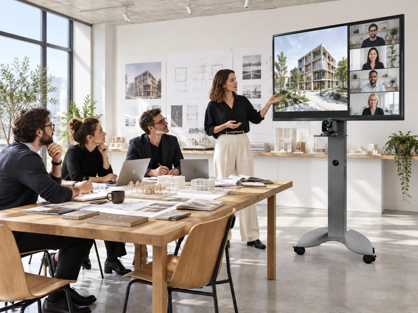 Suporte de Solo EX4055 para 01 TV — Reunião de projeto · câmera abaixo da TV