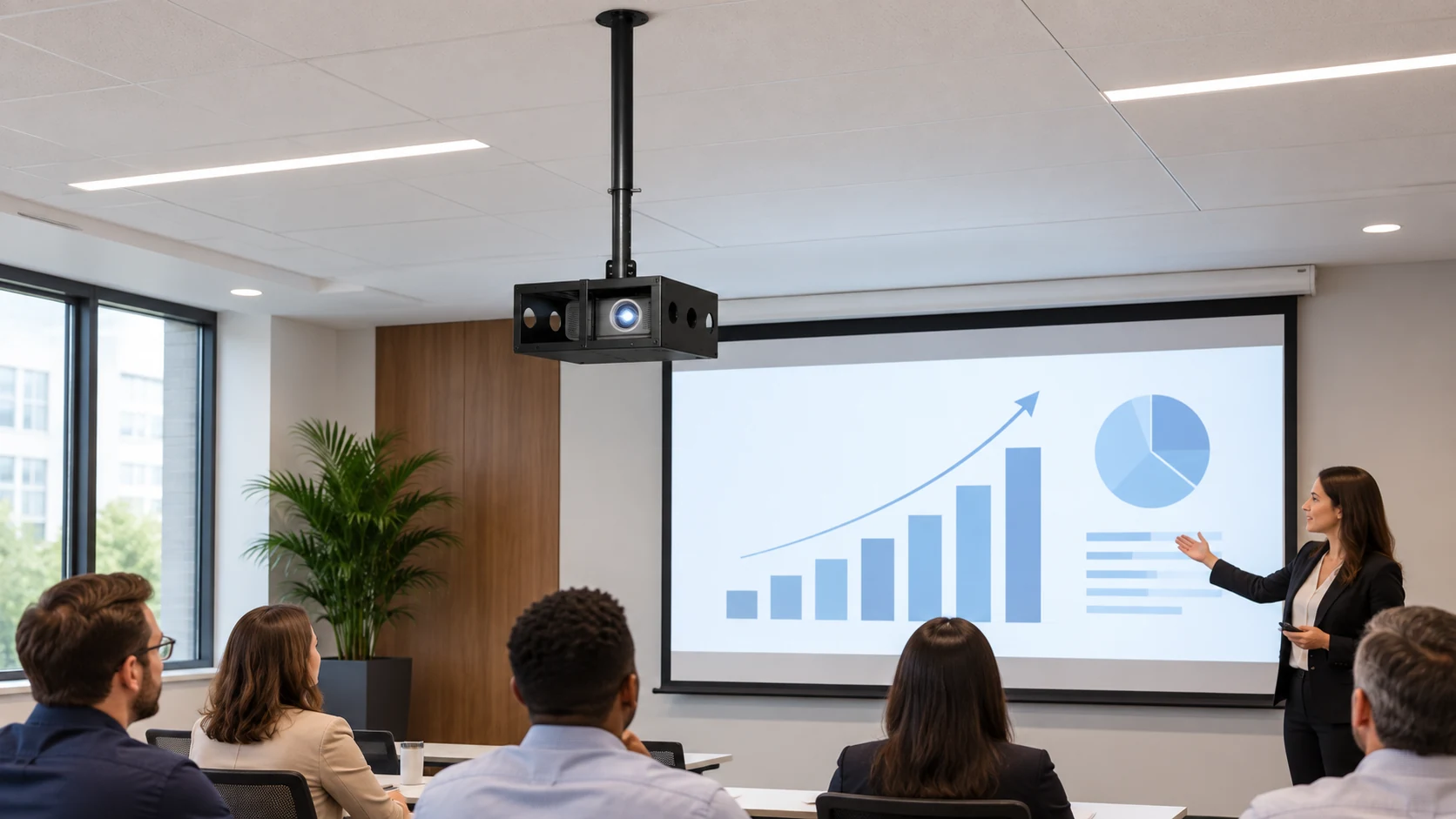 Suporte de Teto Gaiola Universal — Treinamento corporativo com projeção