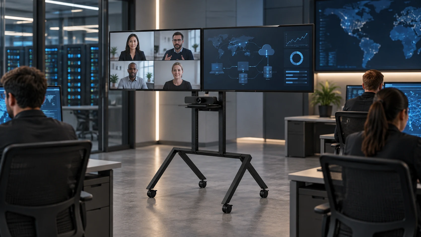 HAX VC Line Cart 02 TVs — Colaboração em sala de operações