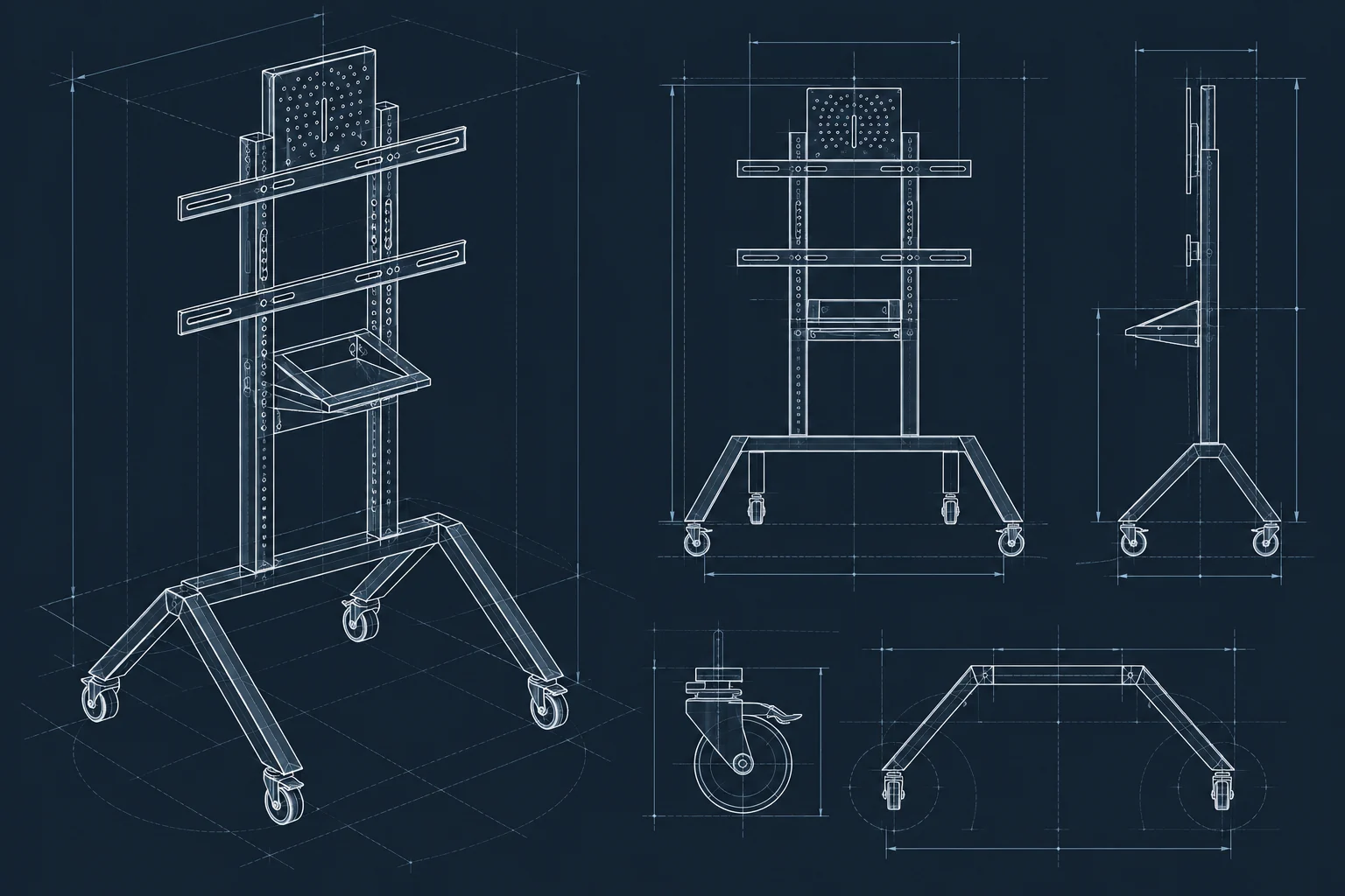 Visualização técnica do HAX VC Line Cart em vistas de projeto