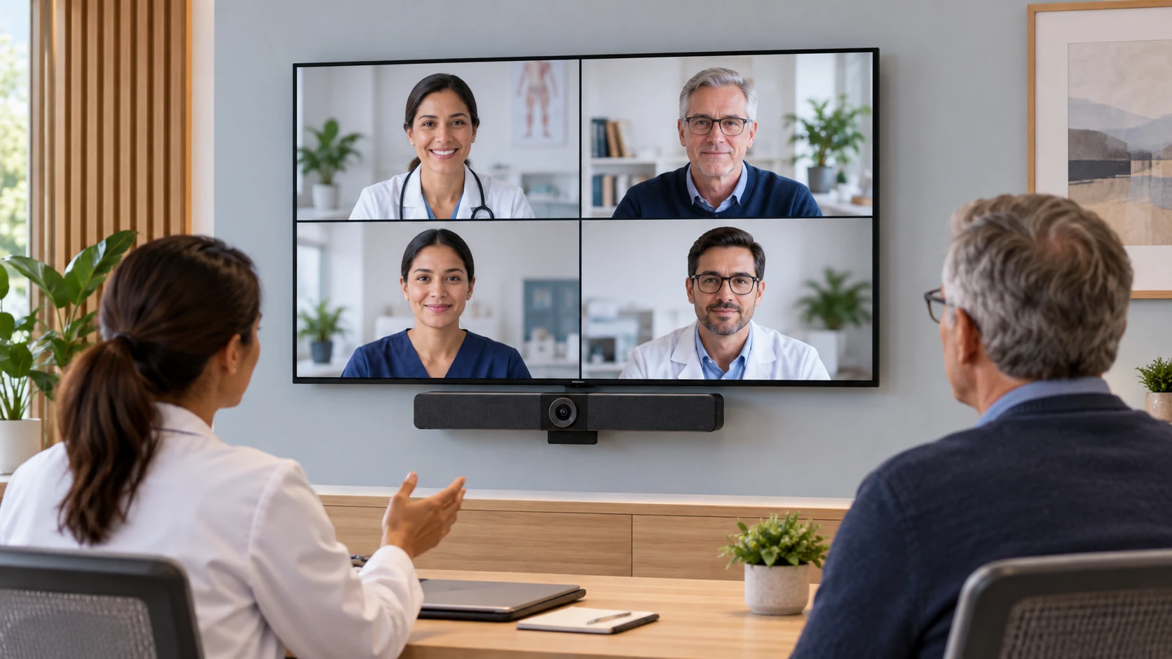 Kit de Montagem para Monitores Polycom Studio — Atendimento remoto com câmera abaixo da tela