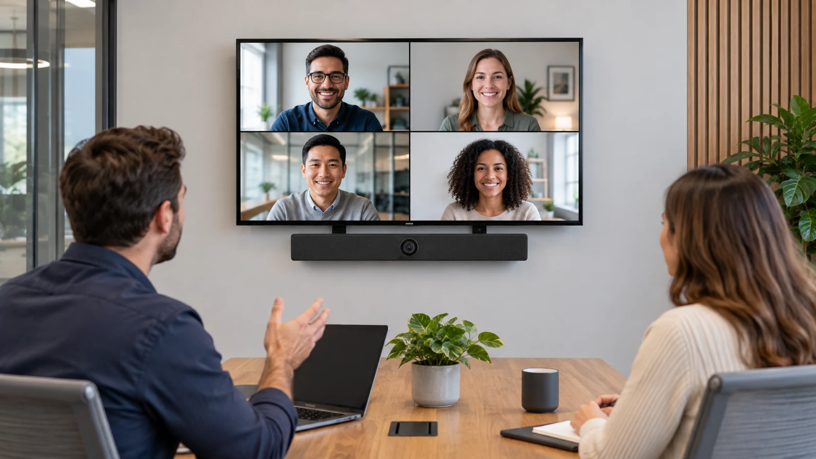 Kit de Montagem para Monitores Polycom Studio em reunião