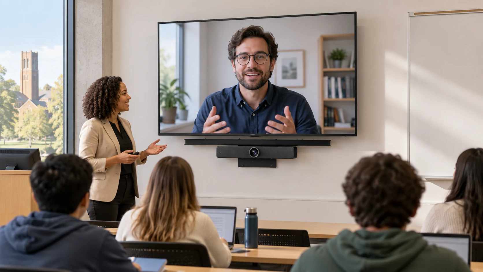 Kit de Montagem para Monitores UVC Yealink, X50 e X52 — Aula híbrida com câmera abaixo da tela