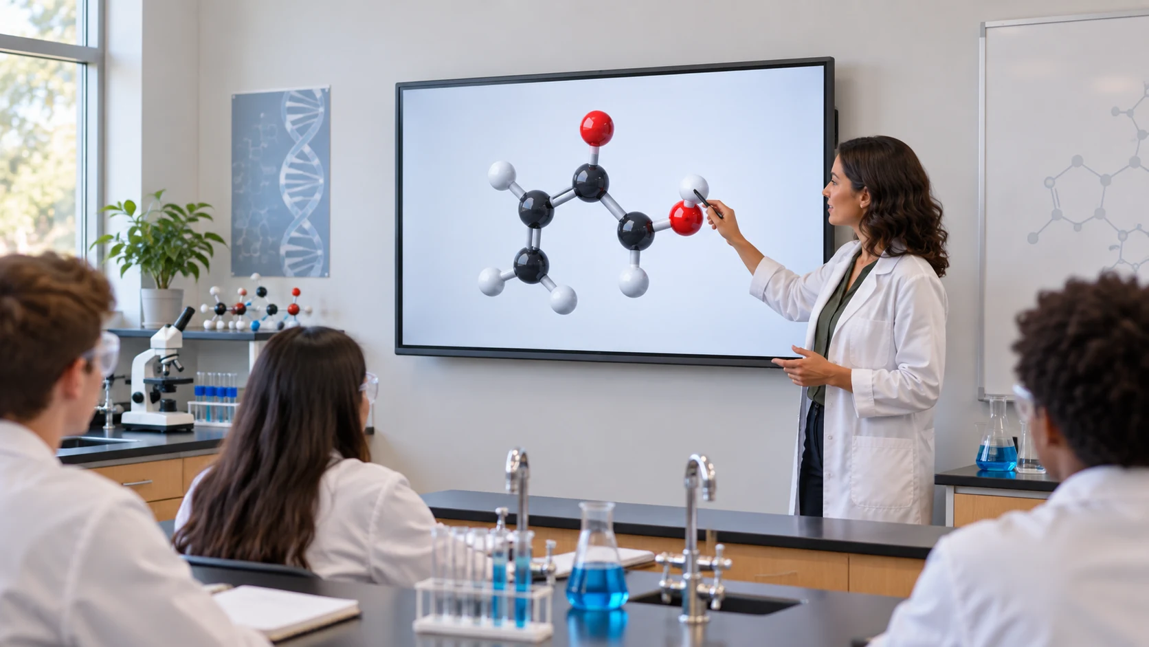 Suporte Fixo para Lousa Interativa/TV — Aula interativa em laboratório