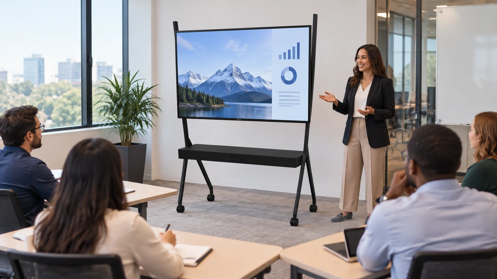 Suporte Móvel para Lousa Interativa/TV — Treinamento corporativo