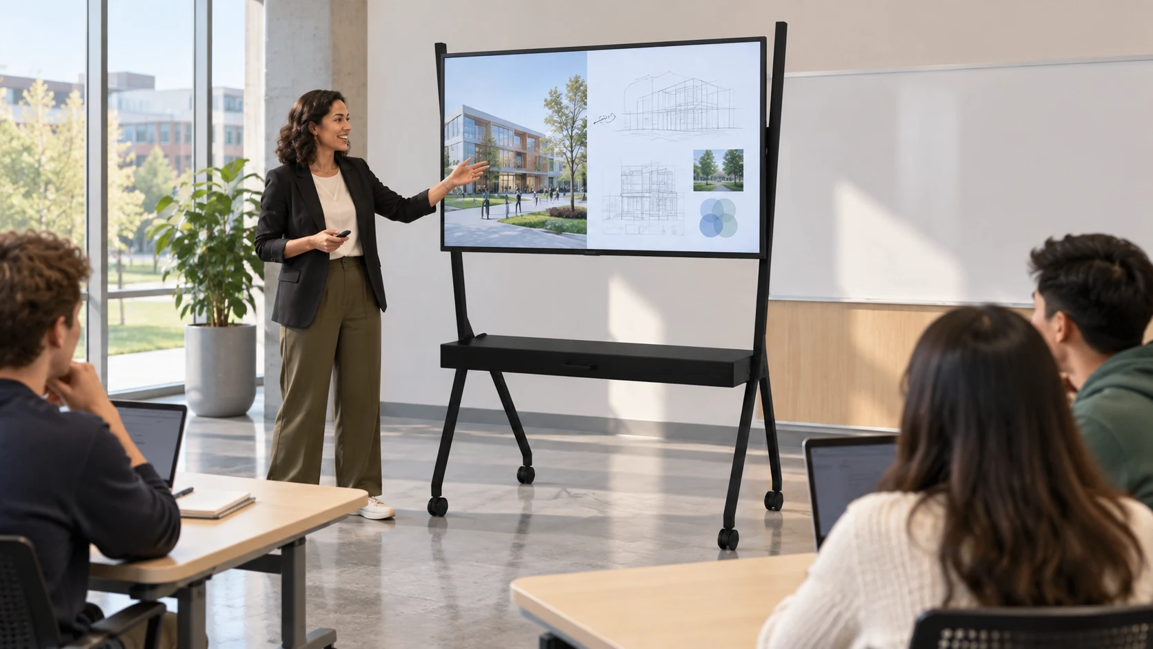 Suporte Móvel para Lousa Interativa/TV — Seminário universitário