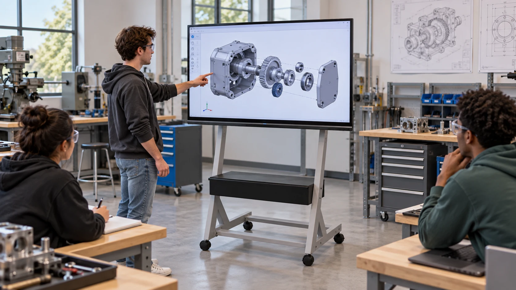 Suporte para Lousa Interativa/TV — Laboratório de ensino