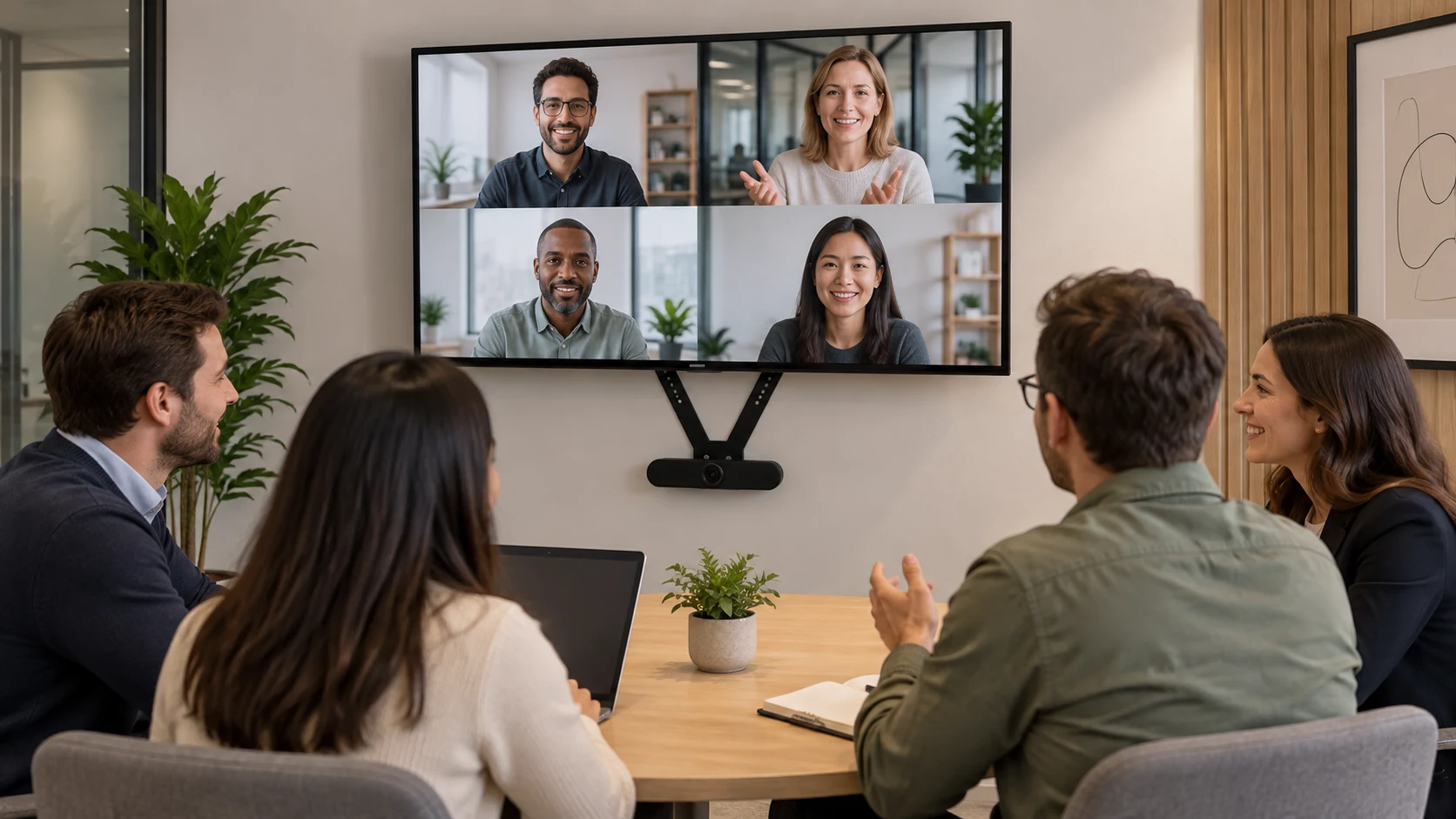 Suporte de TV para Logitech Meetup — Reunião em sala compacta