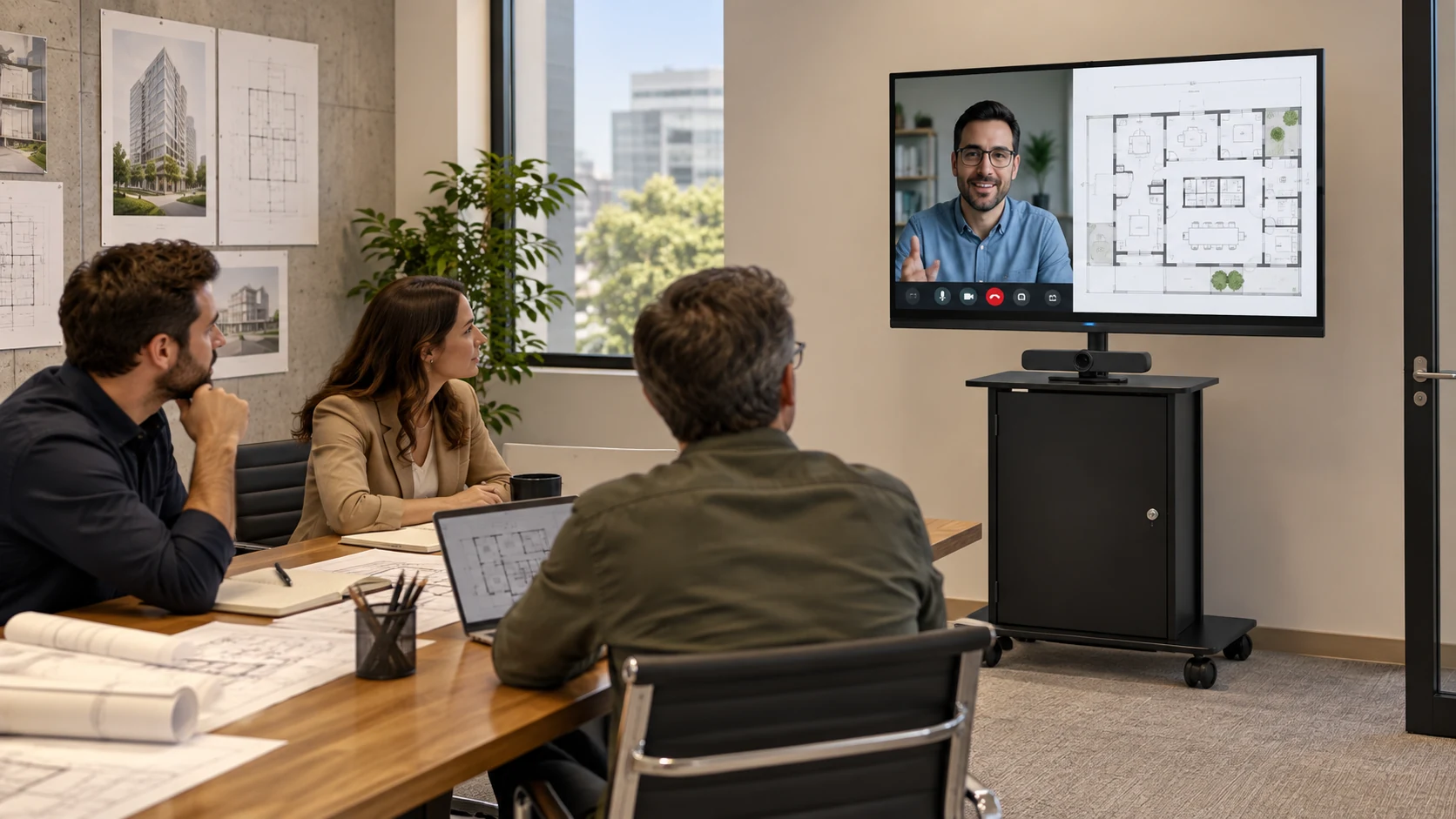 Rack de Videoconferência para 01 TV — Revisão de projetos com câmera abaixo da tela