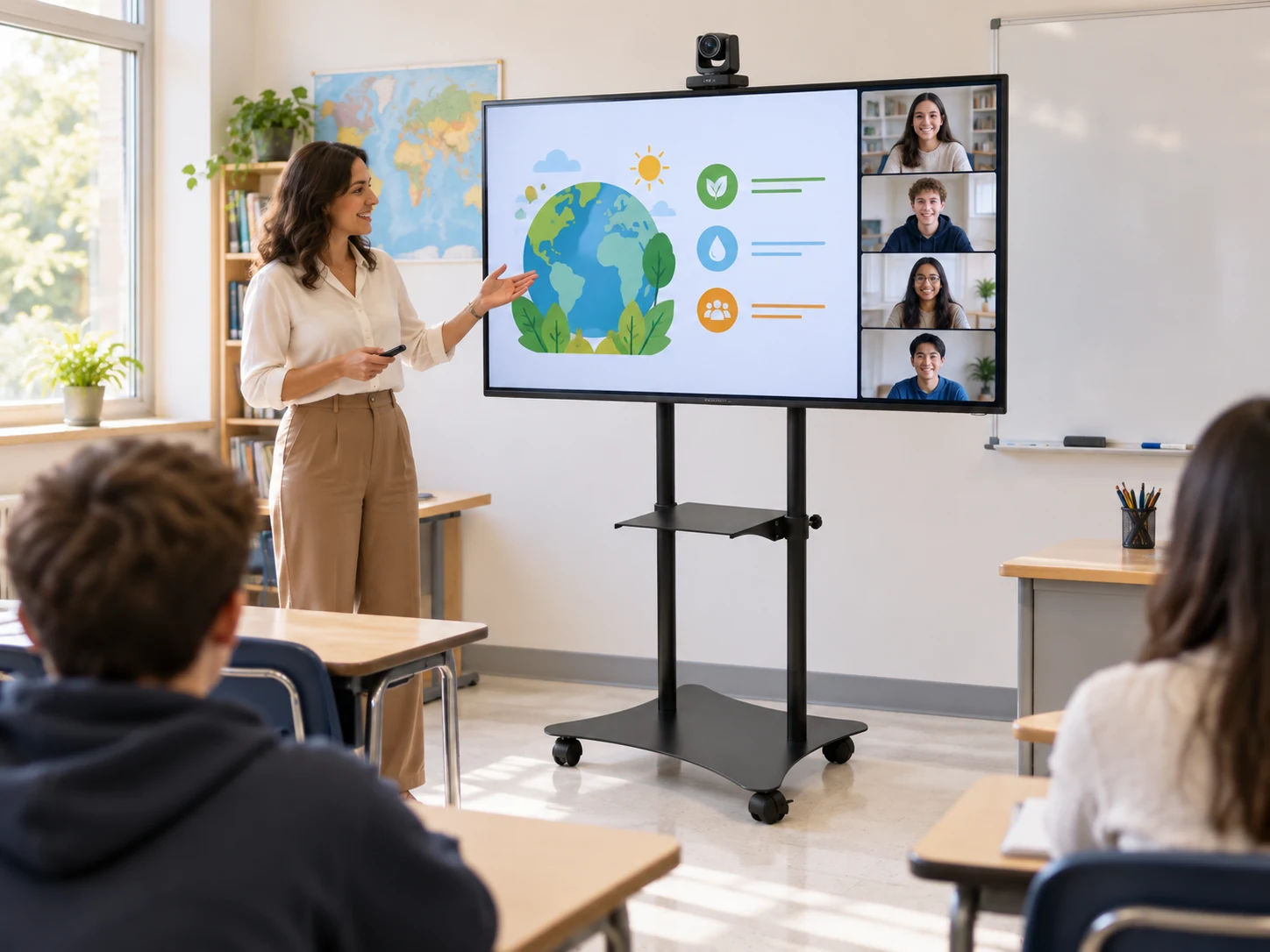 Suporte Solo Móvel 32" a 70" — Sala de aula