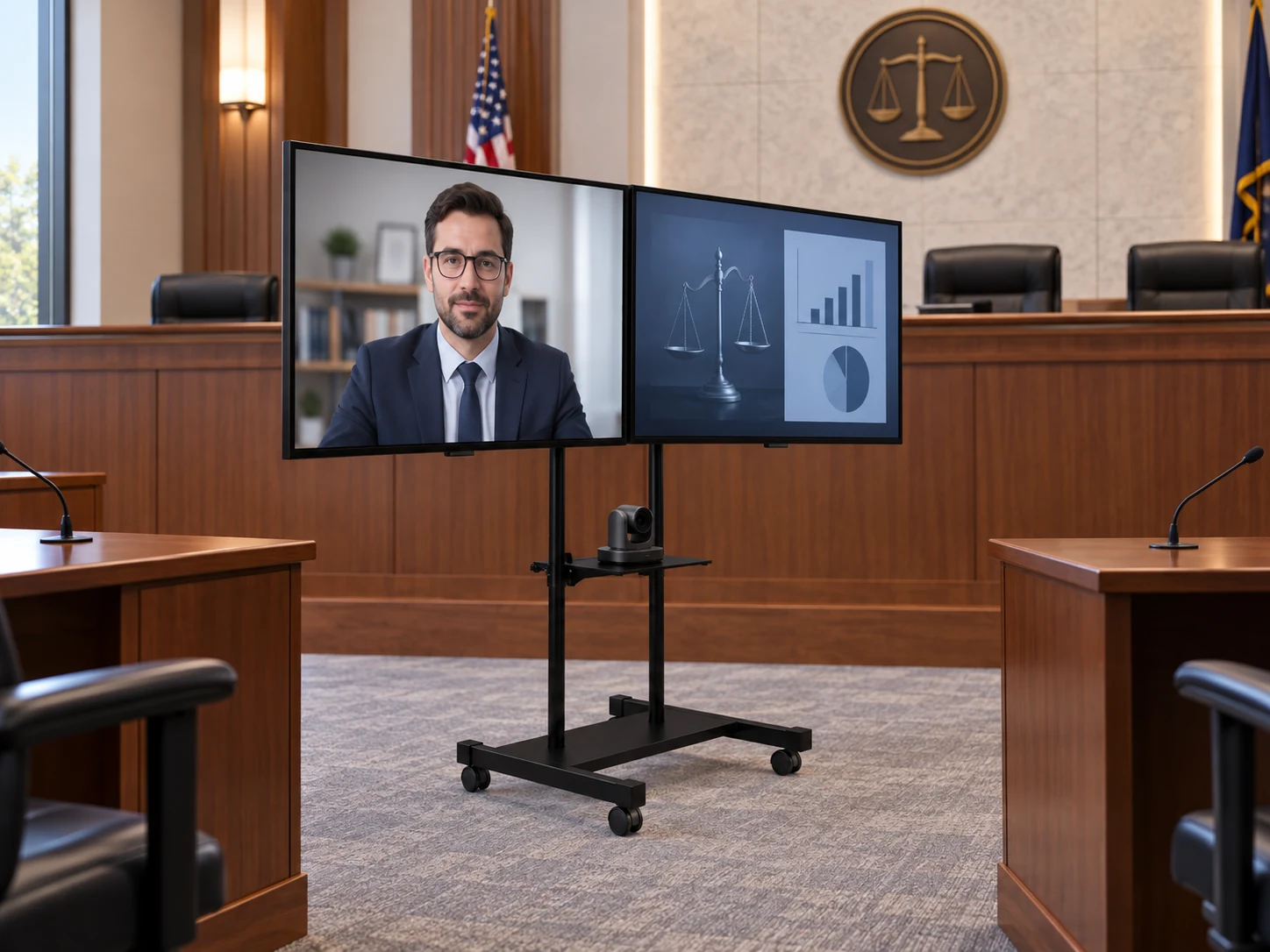 Suporte Solo SSM 4065 02 TVs — Tribunal e conselho