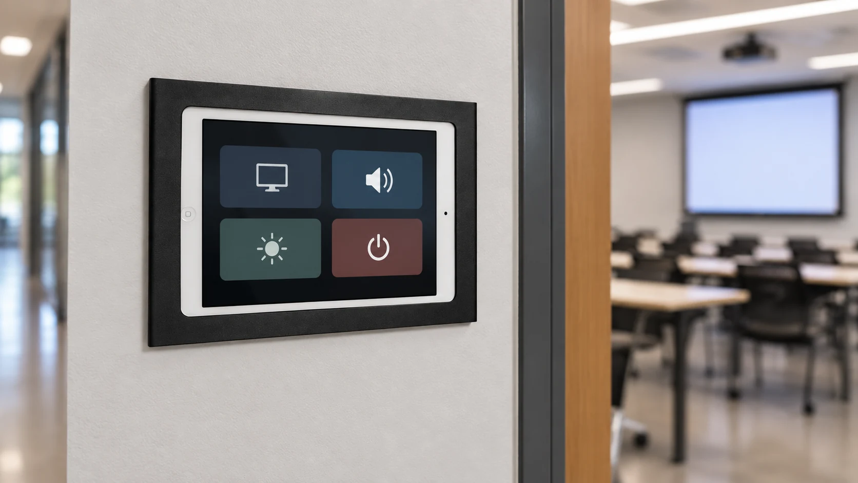 Suporte para Sistema de Controle para Tablet Parede — Sala universitária