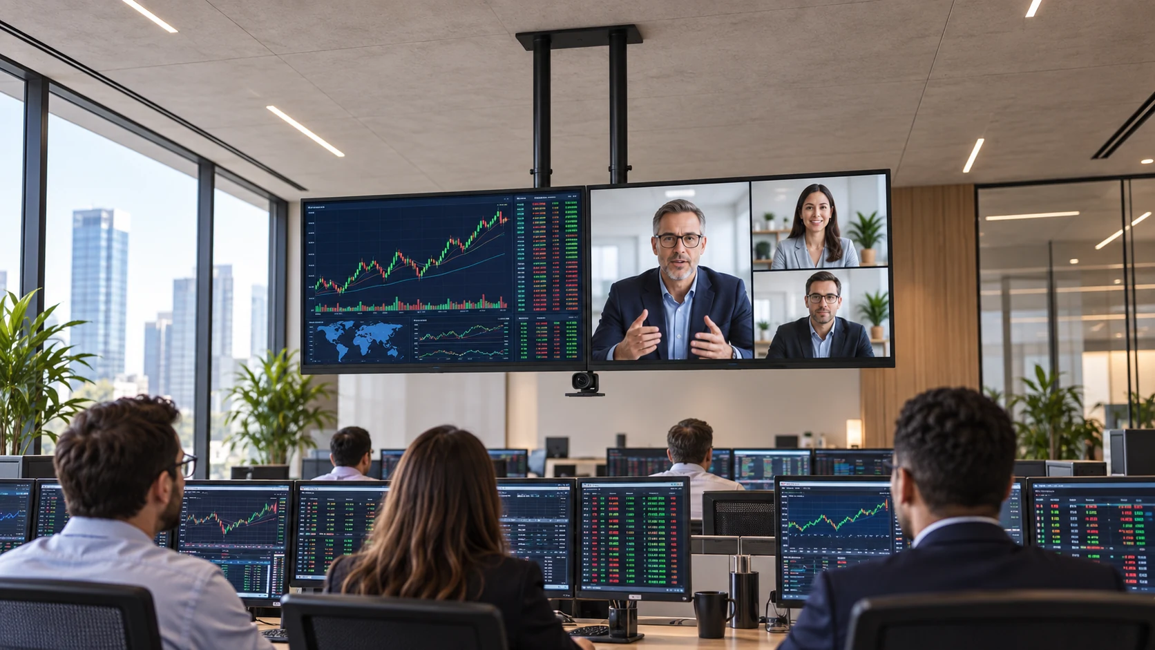 Suporte de Teto para 02 TVs — Operação financeira com duas telas