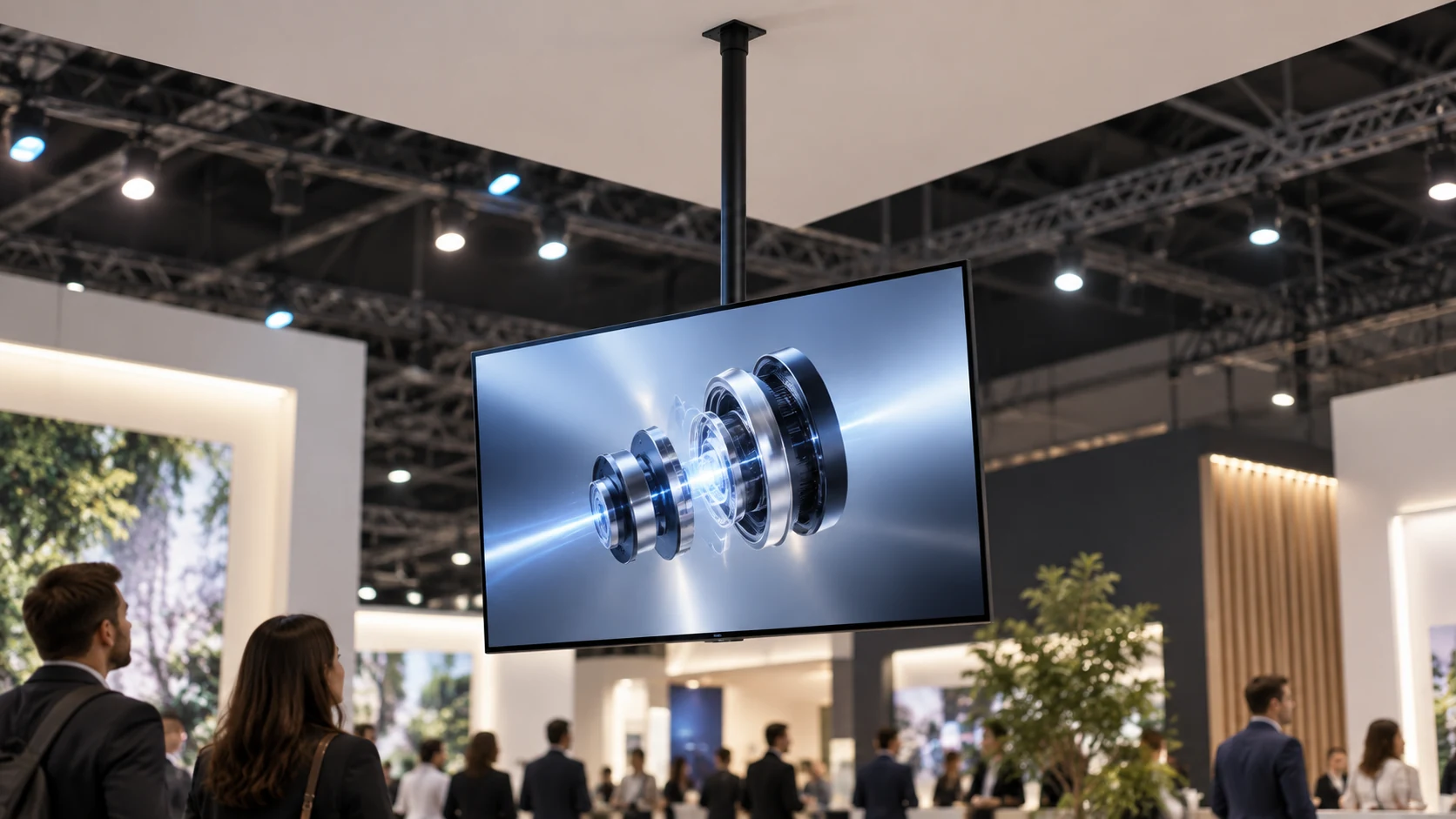 Suporte de Teto para TV de 32" a 86" — Exibição em feira profissional