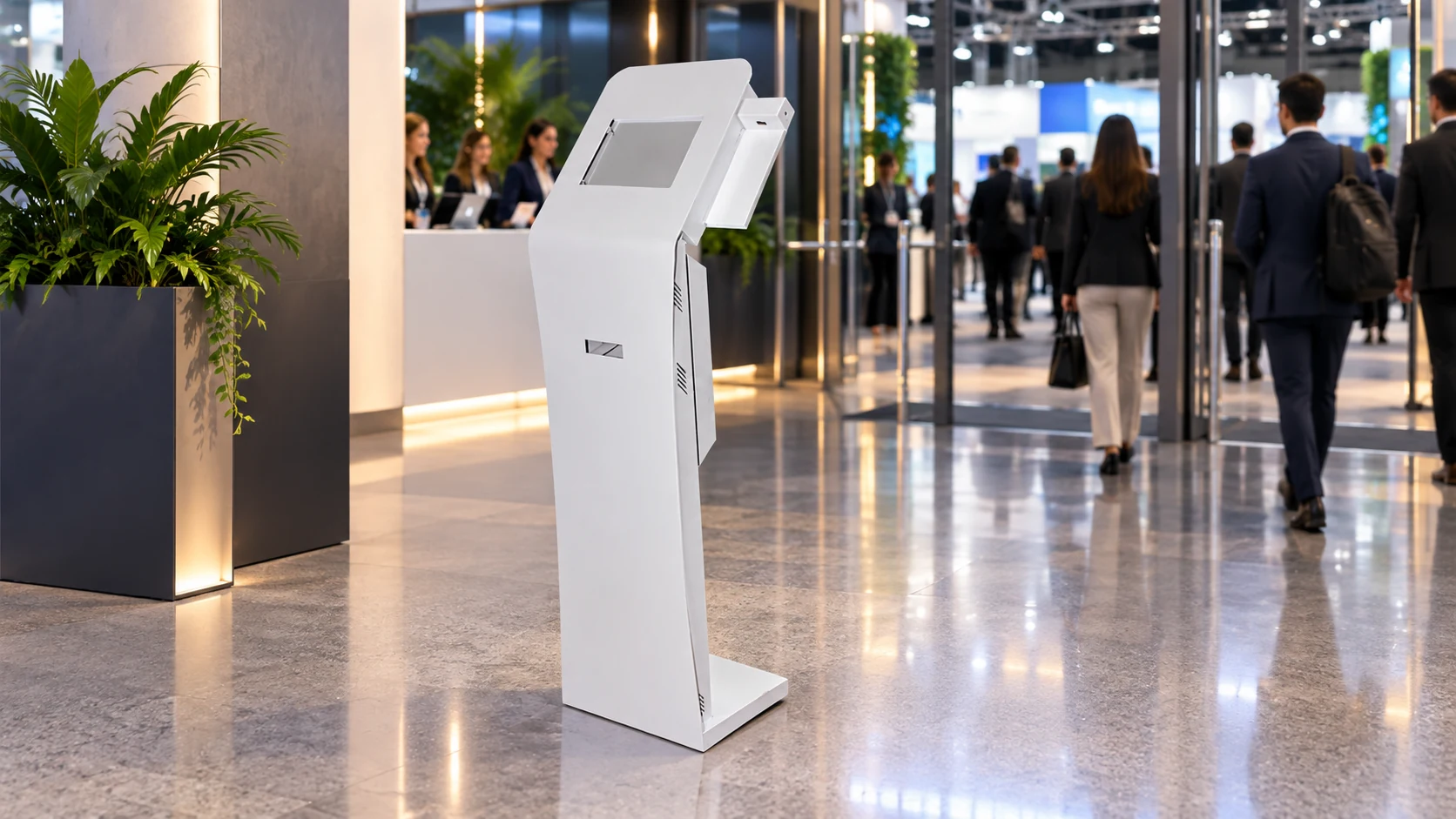 Totem Line Conference com Sistema PIN PAD — Feira e credenciamento