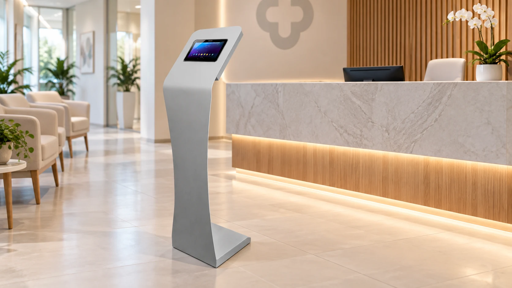 Totem Pedestal para Tablet — Clínica e check-in