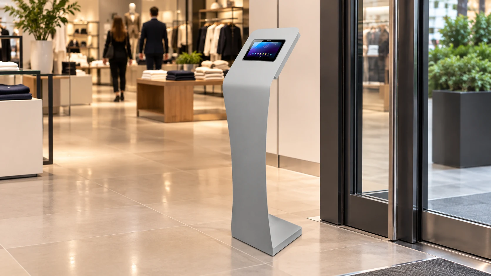 Totem Pedestal para Tablet — Pesquisa de satisfação no varejo