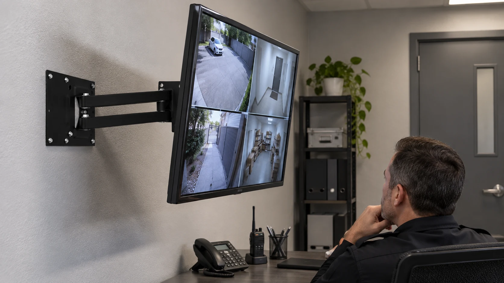 Suporte de TV Tri-Articulado LCD, LED e Plasma 20" a 43" — Monitoramento em sala de segurança