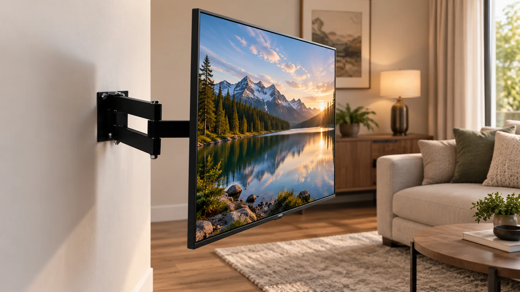 Suporte de TV Articulado — Tela direcionada para a sala