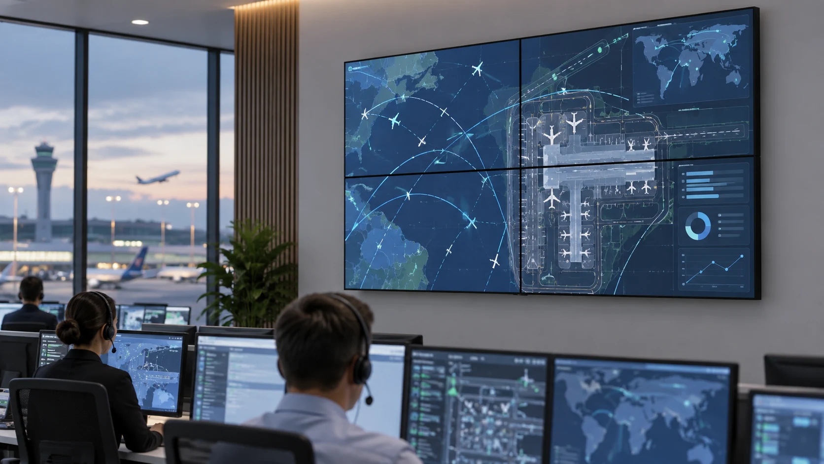 Suporte de Videowall — Operação em centro de controle