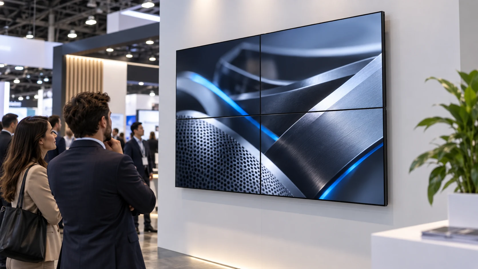 Suporte de Videowall — Apresentação em feira profissional