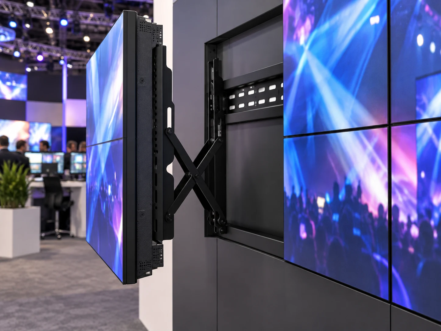 Suporte Videowall de Parede Pop-Out — Feira e evento
