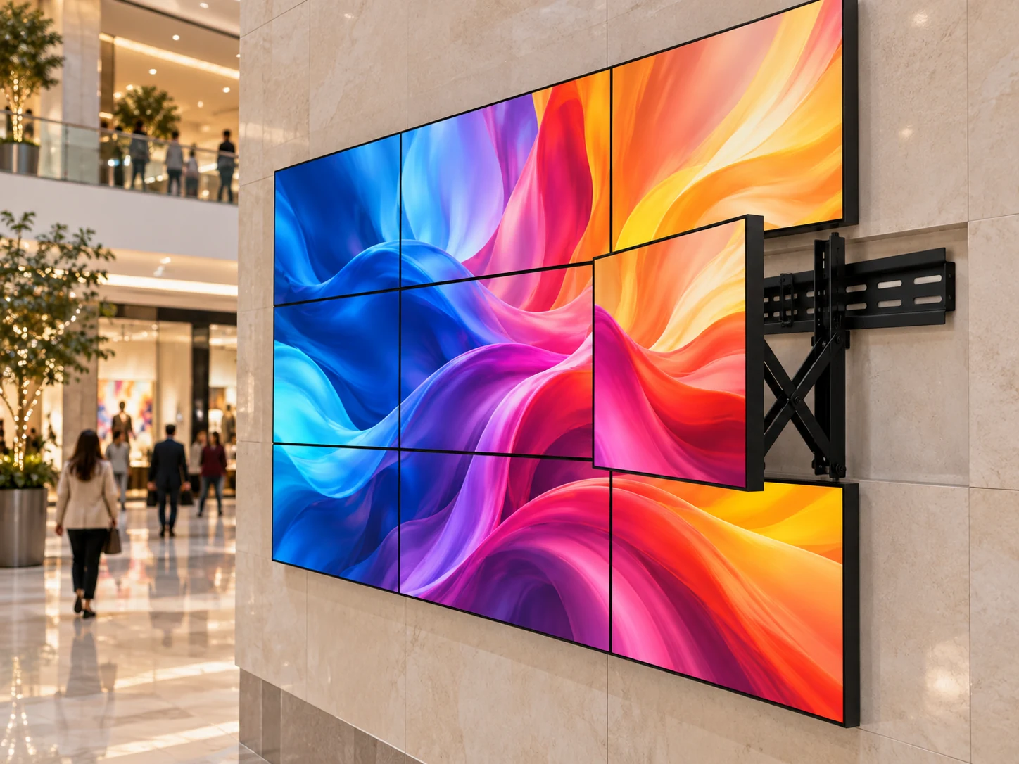 Suporte Videowall de Parede Pop-Out — Shopping center